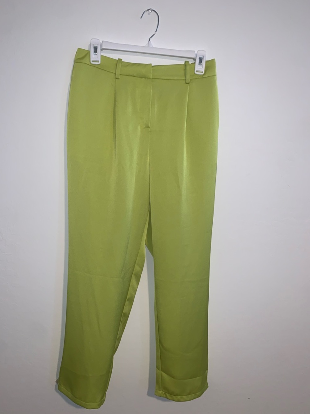 Women's Lime Green Three-Piece Pant Set with Belt - Picture 13 of 13